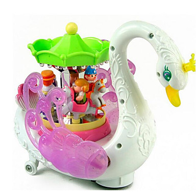 HUILE TOYS LED - Beleuchtung Schwan Karusell Frohe Runde gehen Niedlich
