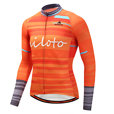 Miloto Men/'s Long Sleeve Cycle Jersey Top Cool Cycling Jersey Shirt Blue-Green