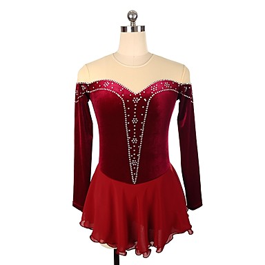 burgundy figure skating dress