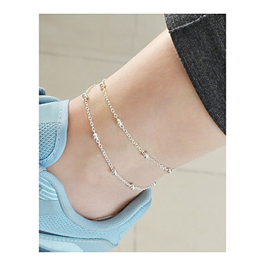 silver anklet feet