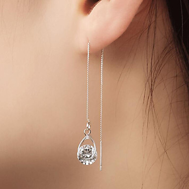 Women S Crystal Drop Earrings Hanging Earrings Long Round Cut Drop Ladies Simple Korean Sweet Fashion Elegant Earrings Jewelry Gold Silver For Wedding Party Evening Gift Evening Party 1 Pair 6736614 2021 3 29