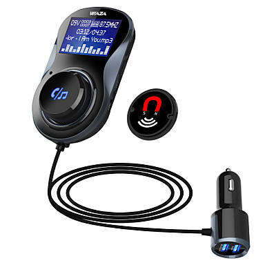  WAZA BT01 Bluetooth 4.1 Car Handsfree Bluetooth kit FM transmitter MP3 player with dual USB charger QC3.0 support TF card   