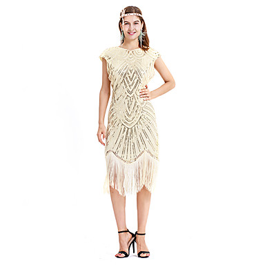 beige flapper dress