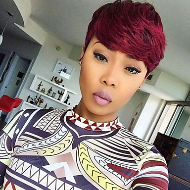 burgundy short hair wigs