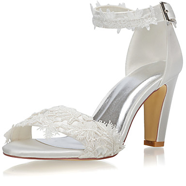 chunky heel wedding shoes