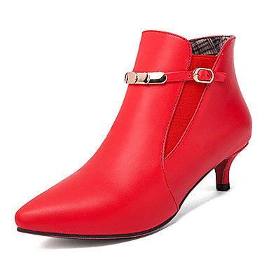 red kitten heel ankle boots uk