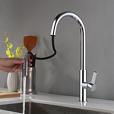 Küchenarmatur - Einhand-Einloch-Chromauszug /&schüchtern