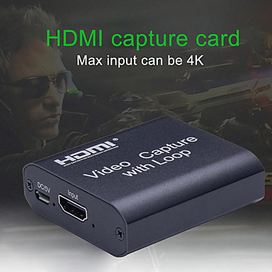 4k Hd Video Capture Card Hdmi Video Usb2 0 Capture With Loop Streaming Live Broadcasts Video Recording For High Definition Acquisition 26 24