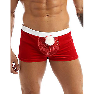 christmas holiday mens boxer shorts flannel christmas santa claus boxers red boxer xx-large