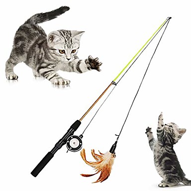 cat toy fishing pole with reel