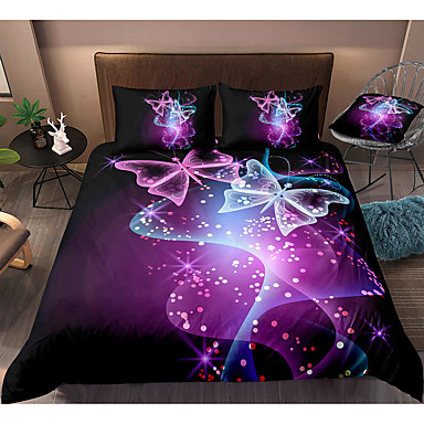 Butterfly Print 3-Piece Duvet Cover Set Hotel Bedding Sets Comforter