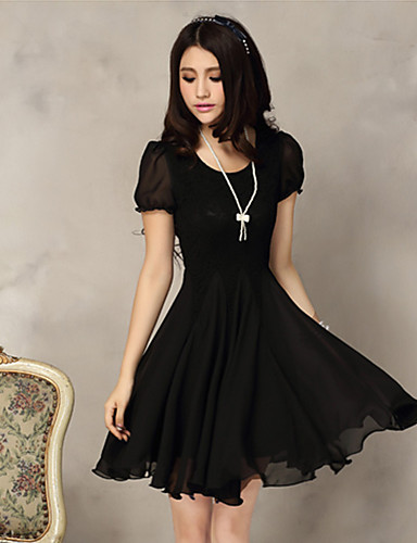 vestido rodado manga curta