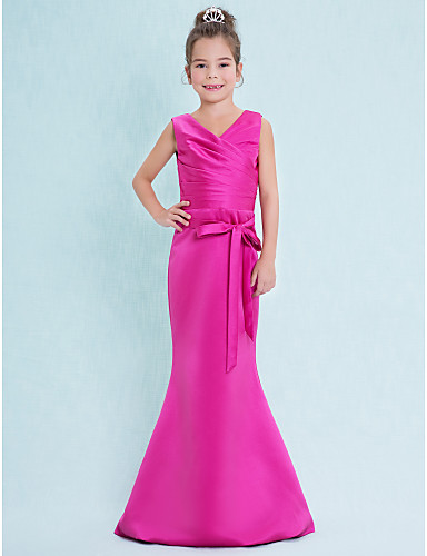 satin junior bridesmaid dresses