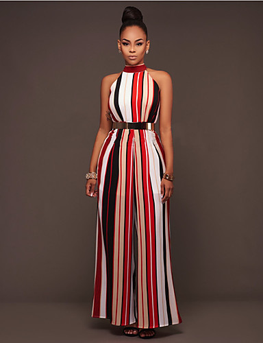 red striped jumpsuit sleeveless