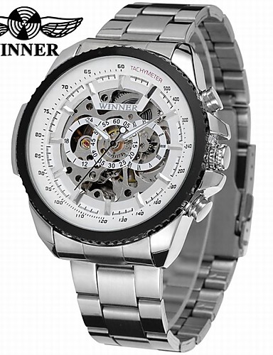 winner men's skeleton watch