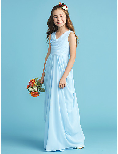 light blue junior bridesmaid dresses