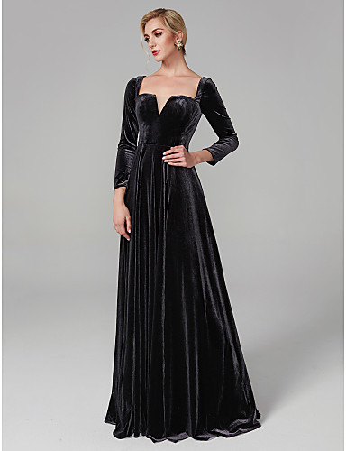 square neck evening gown