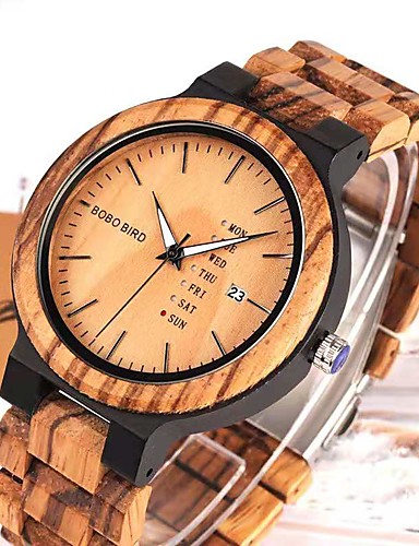 wooden digital watch