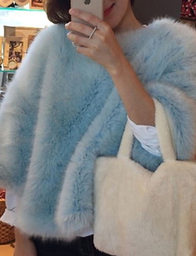 sky blue faux fur jacket