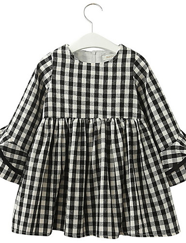 white and black check dress