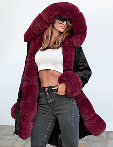 Sudadera con capucha de piel sint/ética para mujer Aox con capucha suelta de longitud media color negro y verde talla grande estilo militar estilo casual