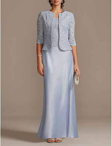 Cowl Long Sleeves Dark Navy Sheath Floor Length Mother Of The Bride Dress
