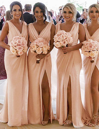 bridesmaid dresses with train