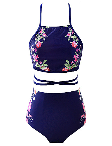 navy halter neck swimsuit